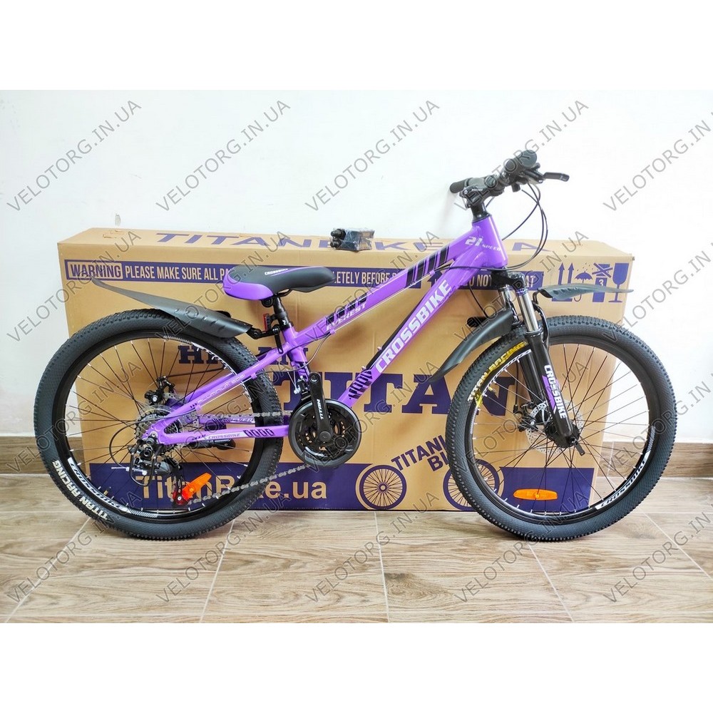 ローズパープル＃１１* Купити Велосипед CrossBike Everest 24 Рама-11 purple за ціною 6